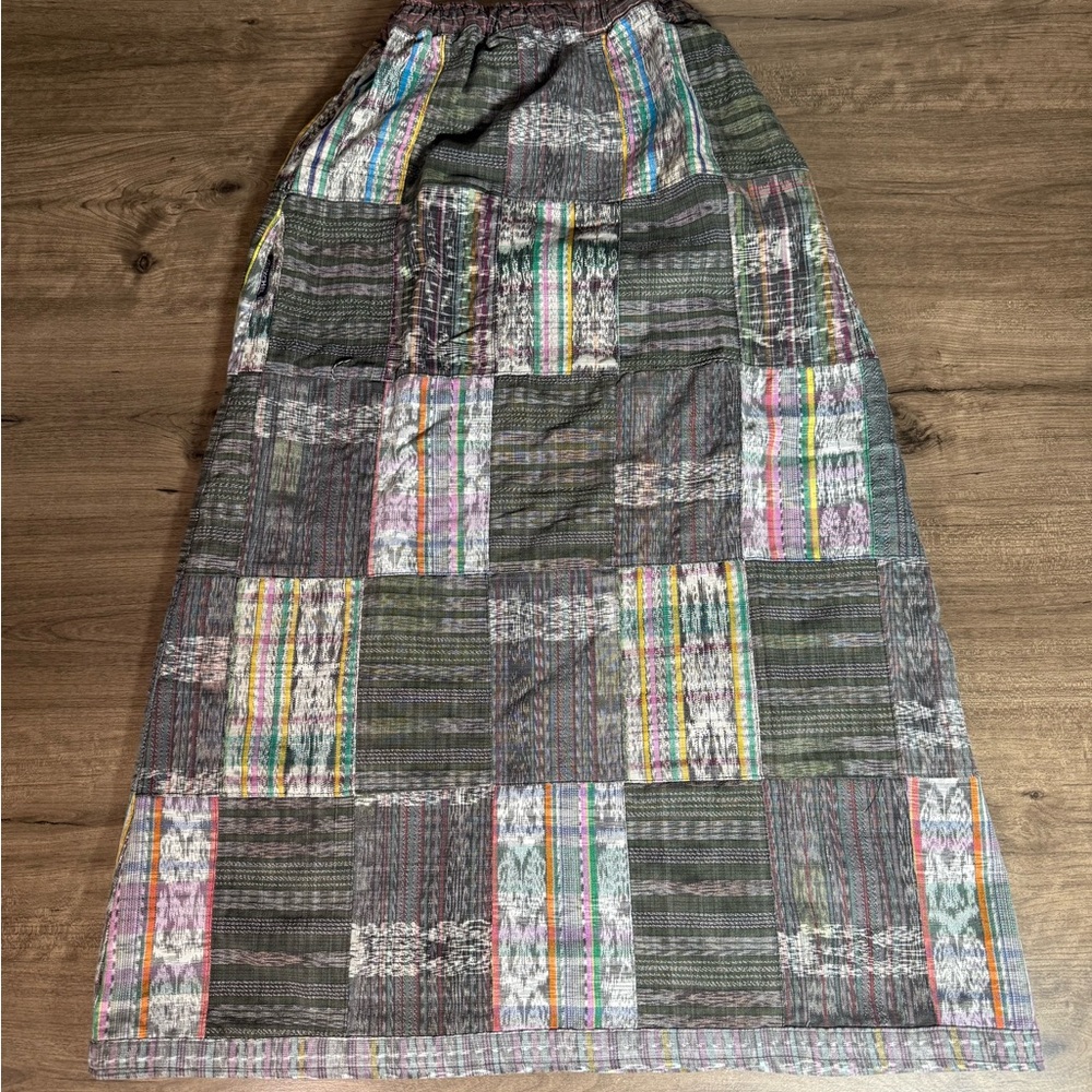 Ixchel Women’s Multicolor Maxi Patchwork BOHO Hippie Skirt